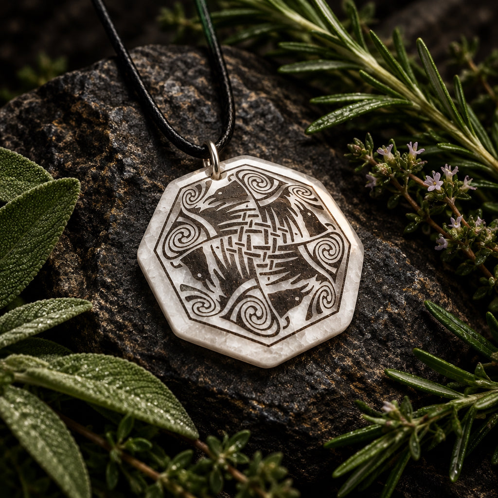Artisan Nehalennia Celtic Raven Necklace - Handmade in the U.S.A.