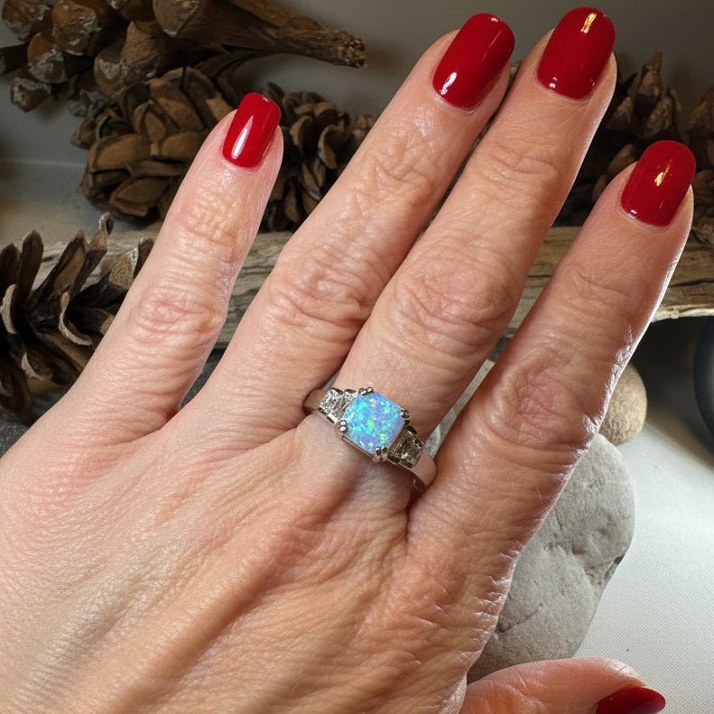 Marvina Blue Opal Ring