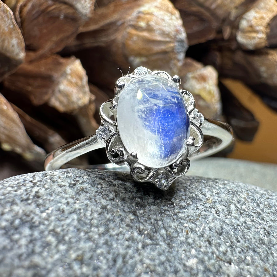 Allora Moonstone Ring in Sterling Silver