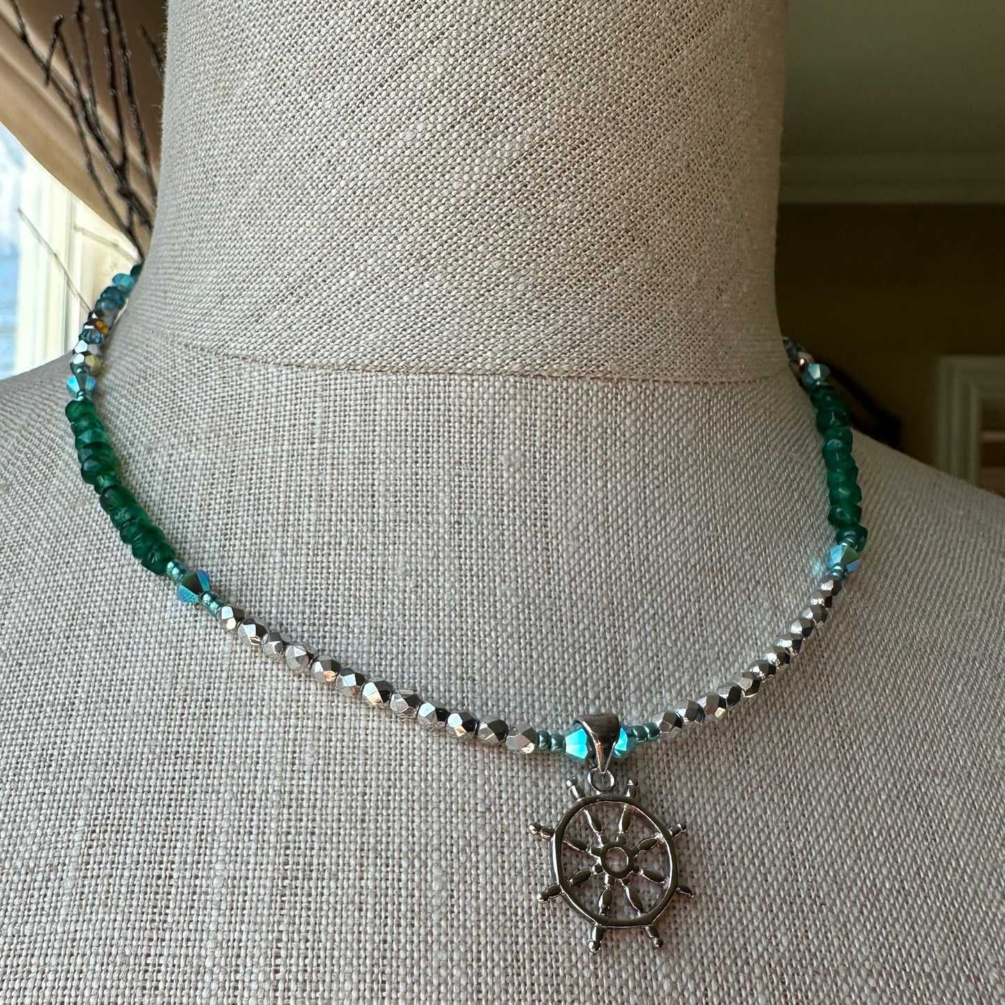 Calm Seas Ship's Wheel Necklace