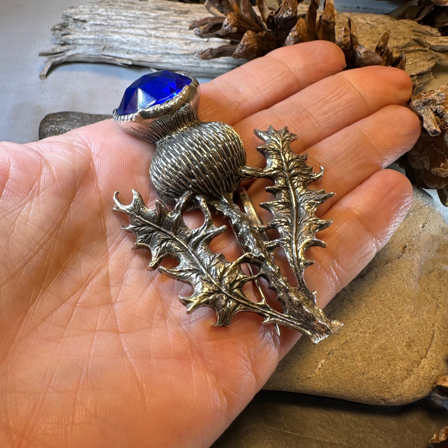 Bold Scottish Thistle Brooch — view 5