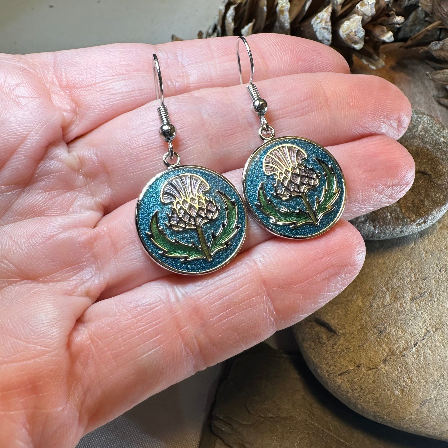 Highland Glen Scottish Thistle Earrings - Scotland Jewelry