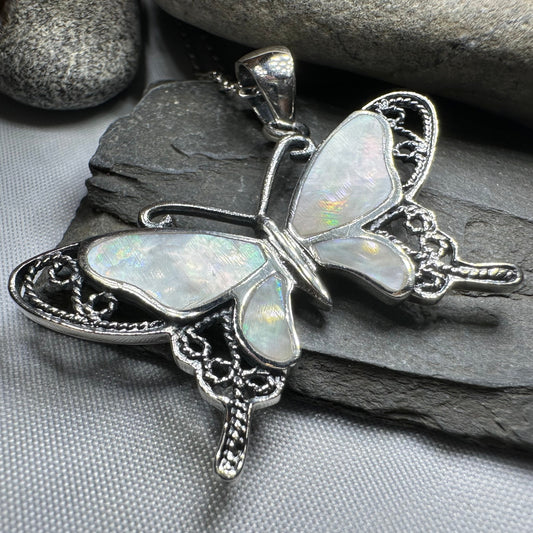 Adeliza Butterfly Necklace in Sterling Silver — view 5