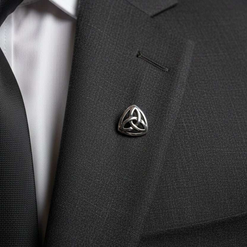 Celtic Trinity Knot Lapel Pin in Sterling Silver