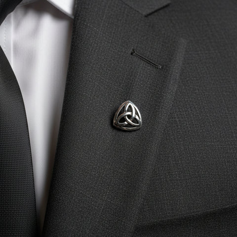 Load image into Gallery viewer, Celtic Trinity Knot Lapel Pin in Sterling Silver
