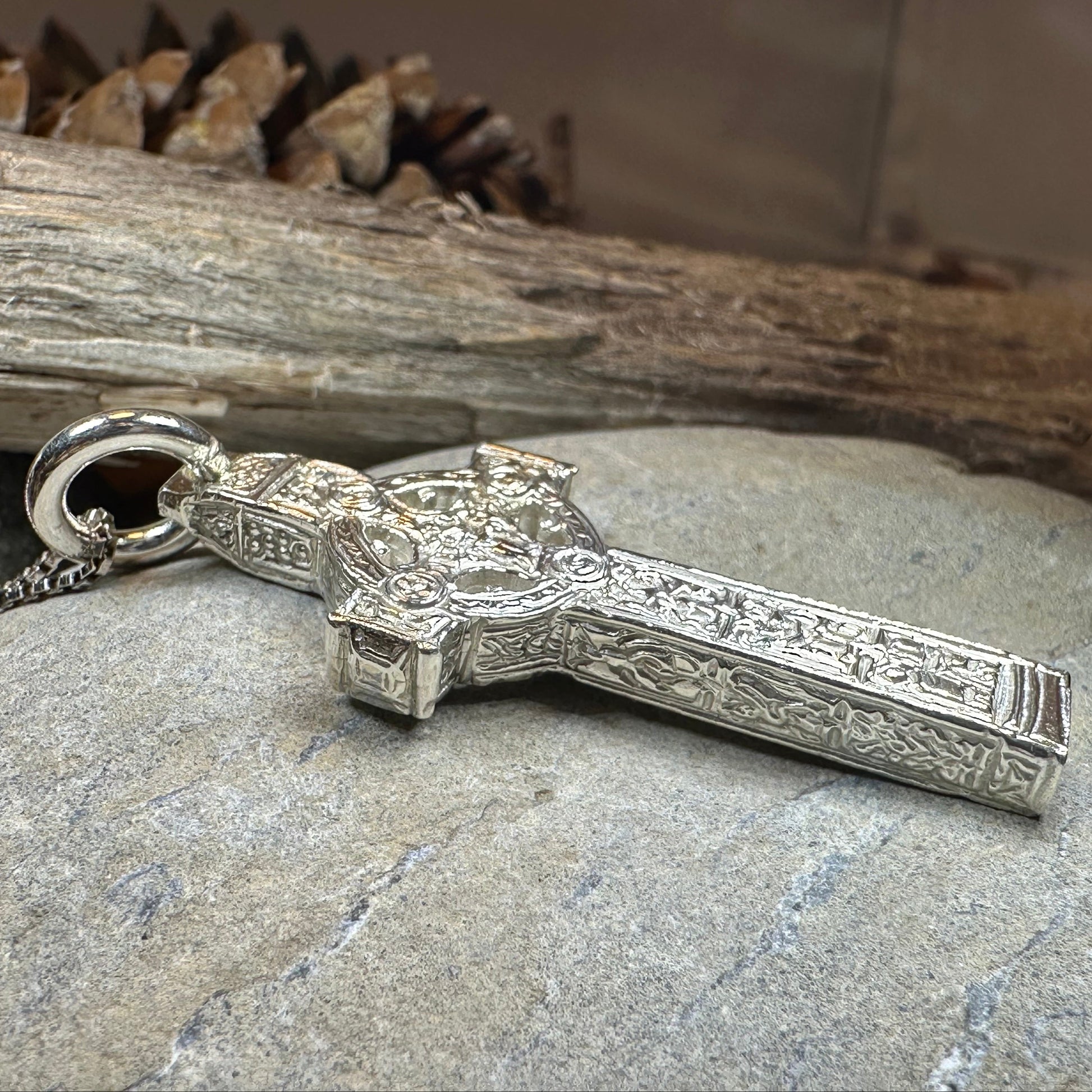 Artisan Irish Clonmacnoise Cross Necklace - Made in Ireland — view 13