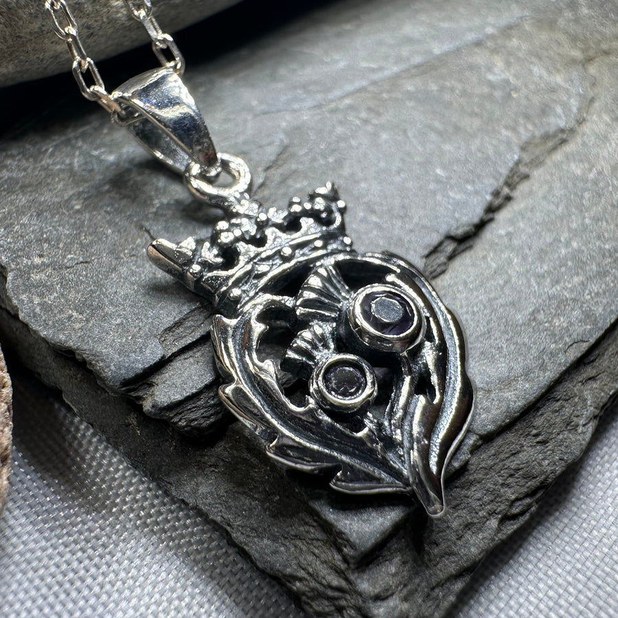 Petite Amethyst Scottish Luckenbooth Necklace