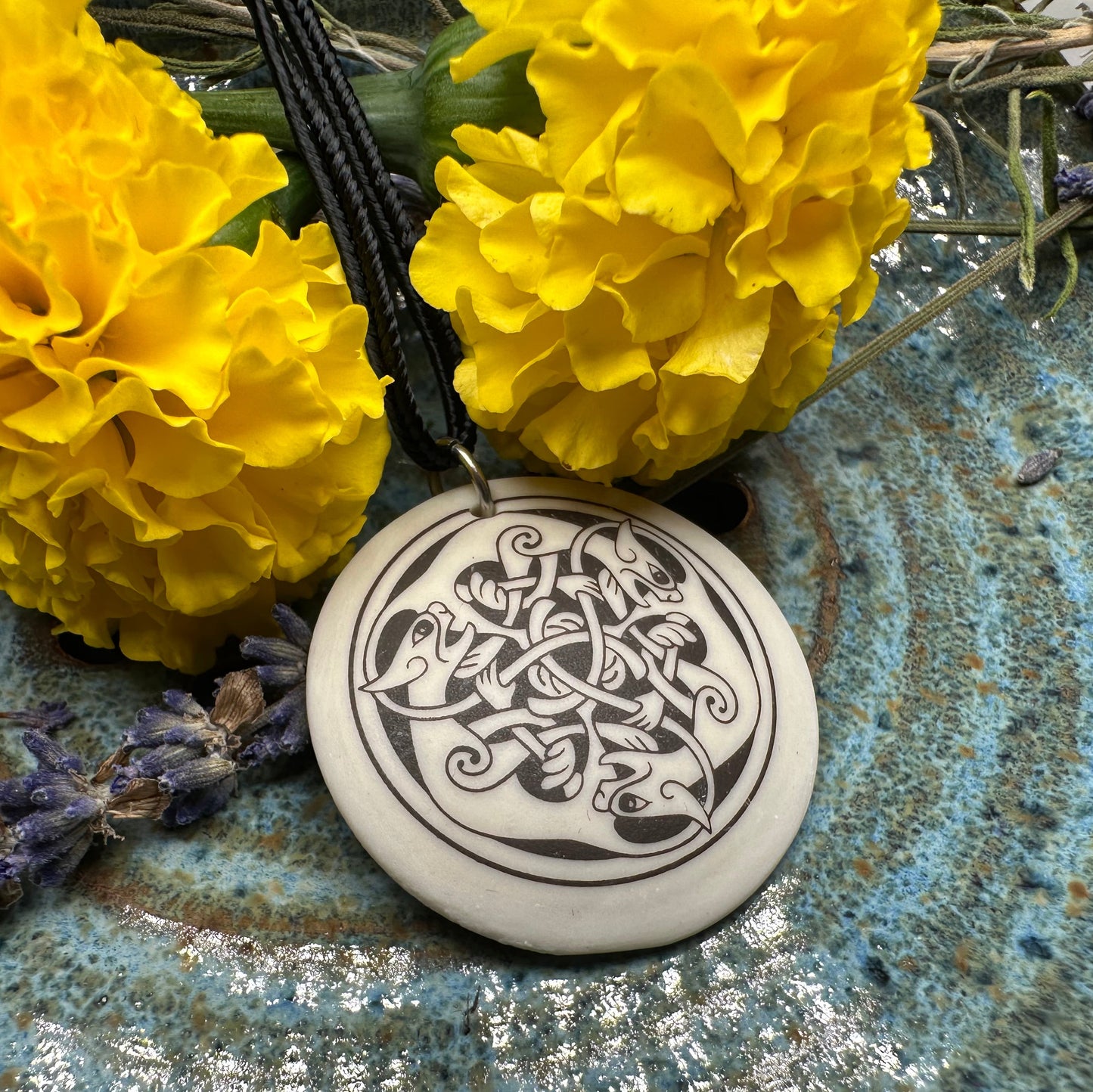Artisan Celtic Triple Spiral Cat Necklace - Handmade in the U.S.A.