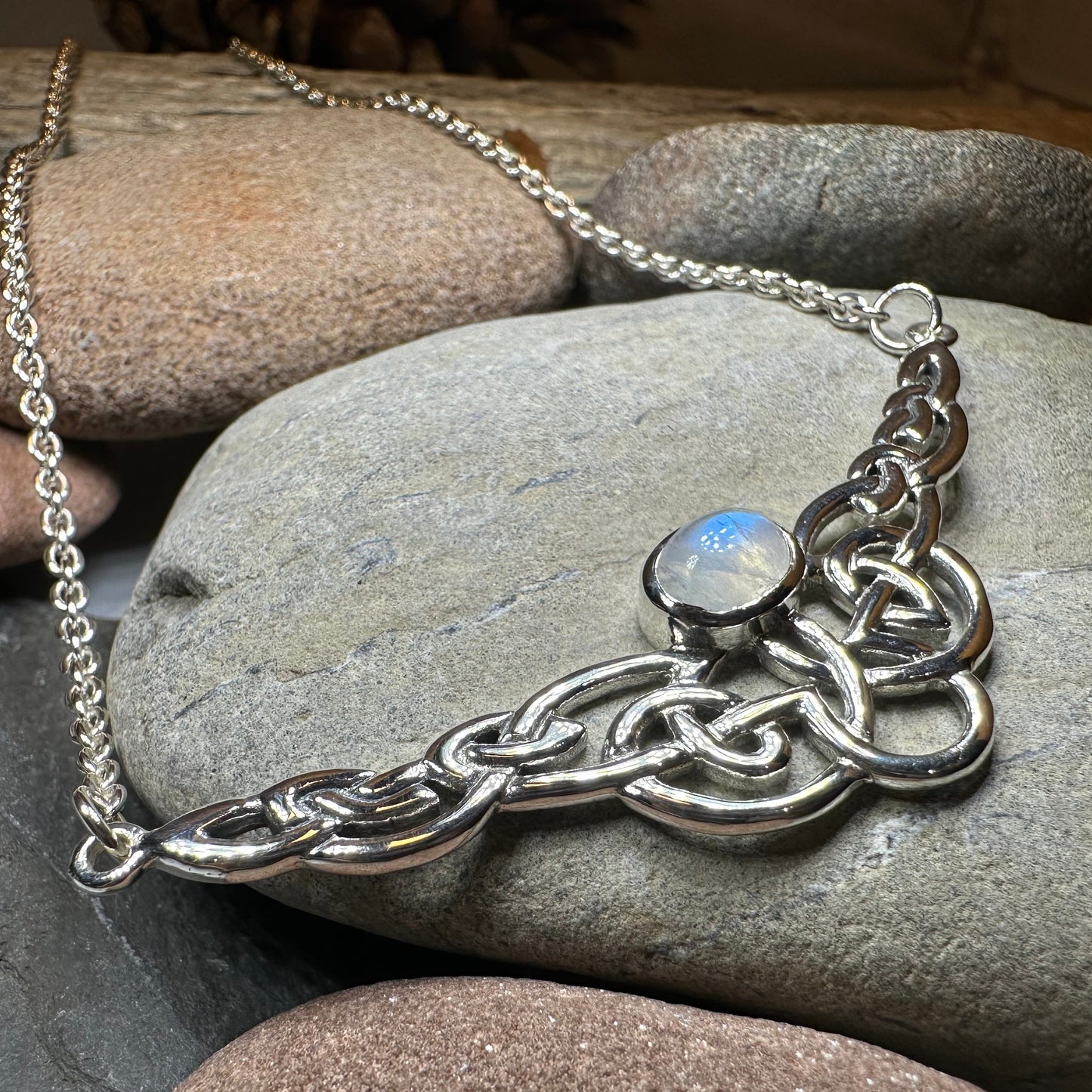 Helen Celtic Knot Necklace in Sterling Silver — view 6