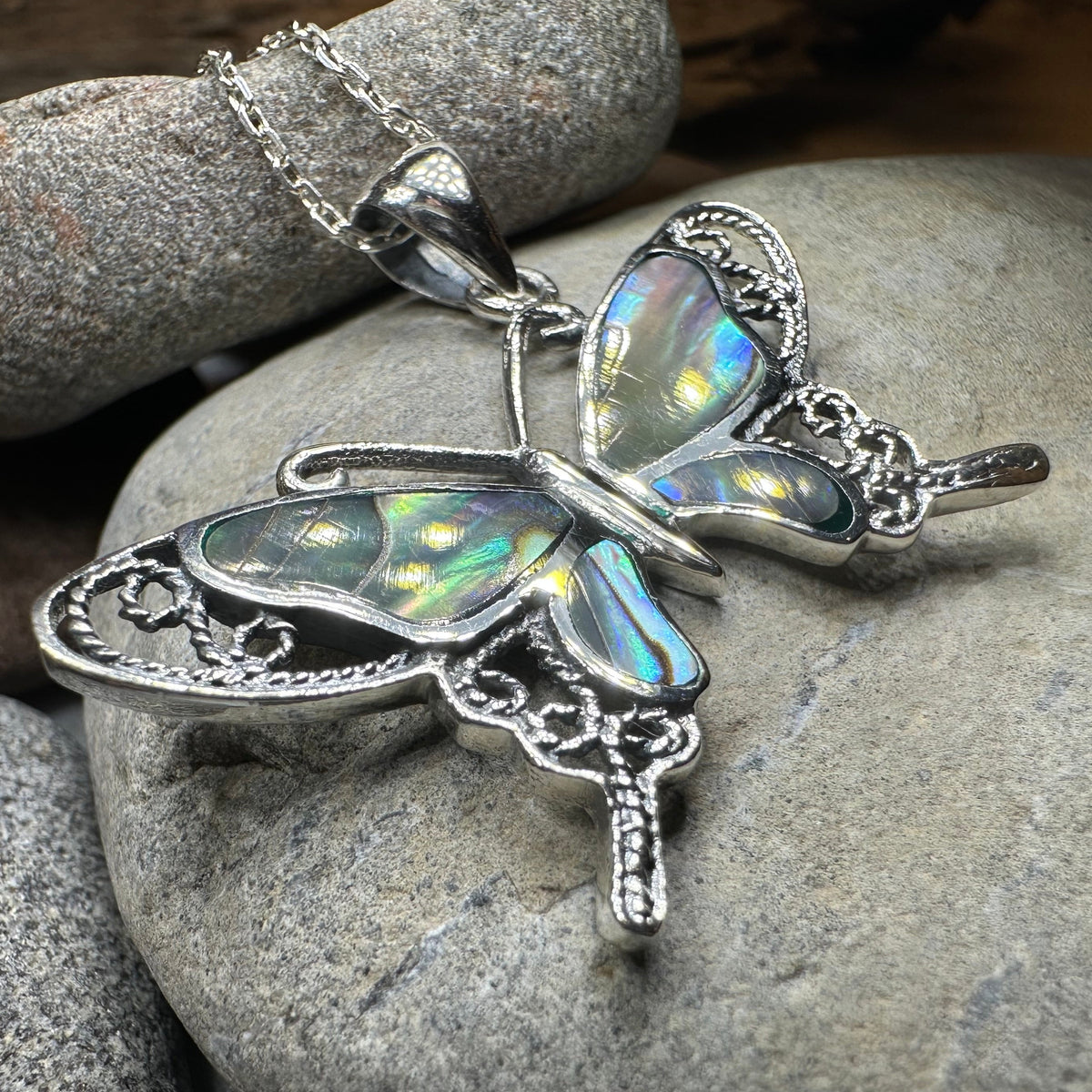 Adeliza Butterfly Necklace in Sterling Silver — view 14