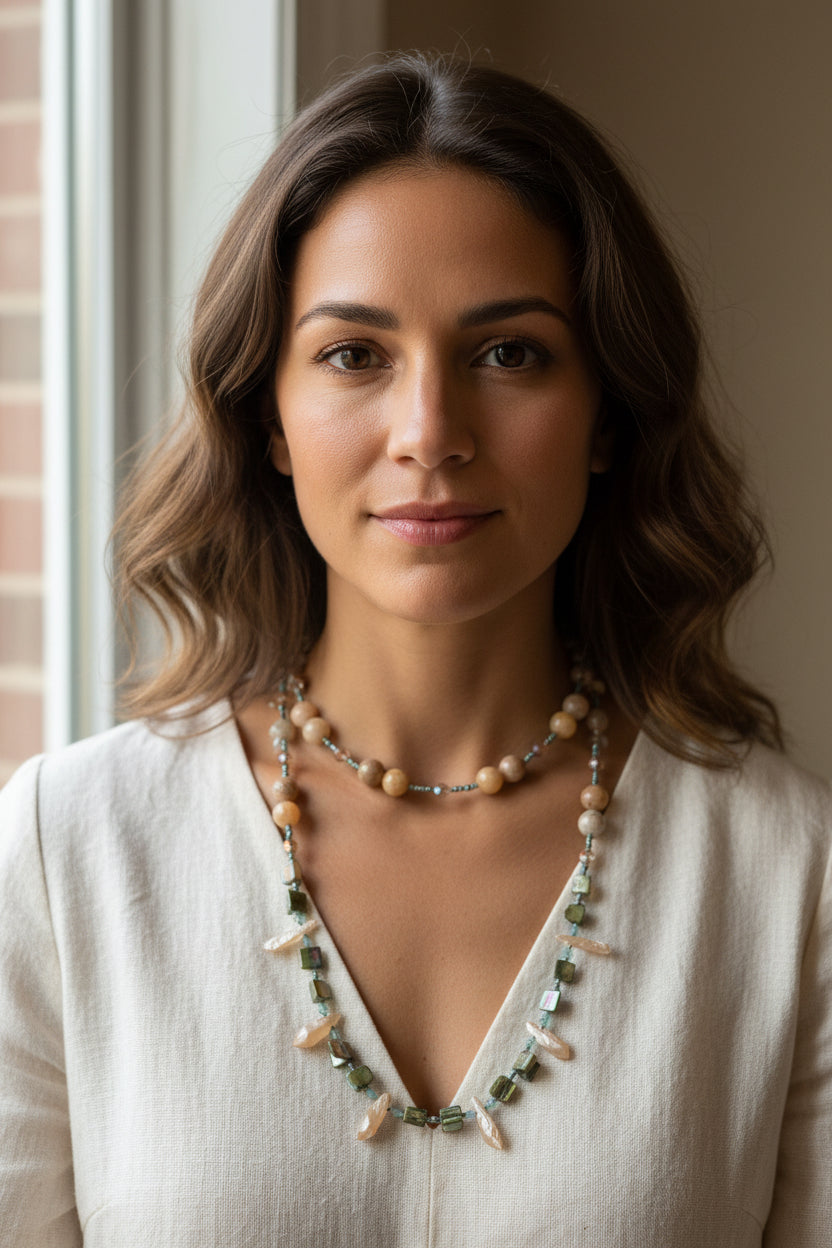 Barleycove Beach Crystal Necklace — view 3