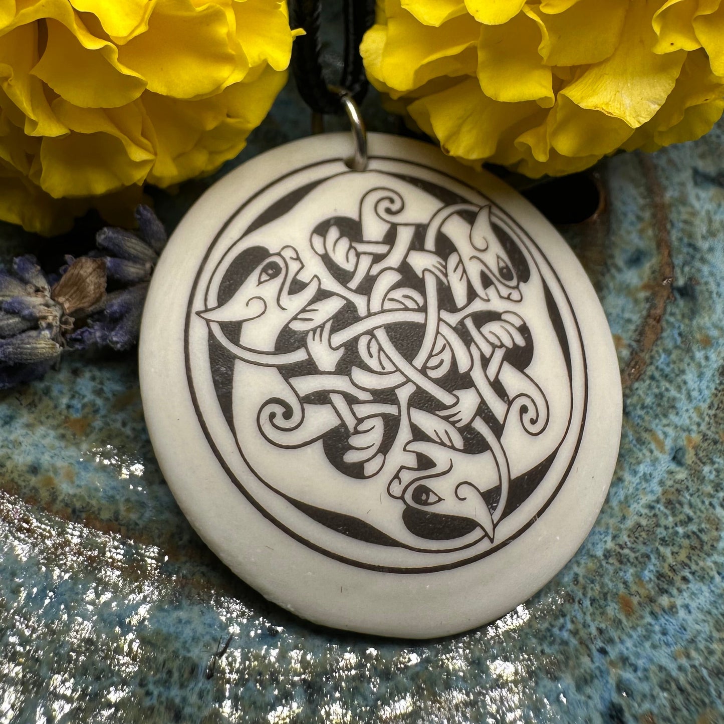 Artisan Celtic Triple Spiral Cat Necklace - Handmade in the U.S.A.