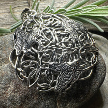 Load image into Gallery viewer, Pictish Triple Celtic Raven Necklace
