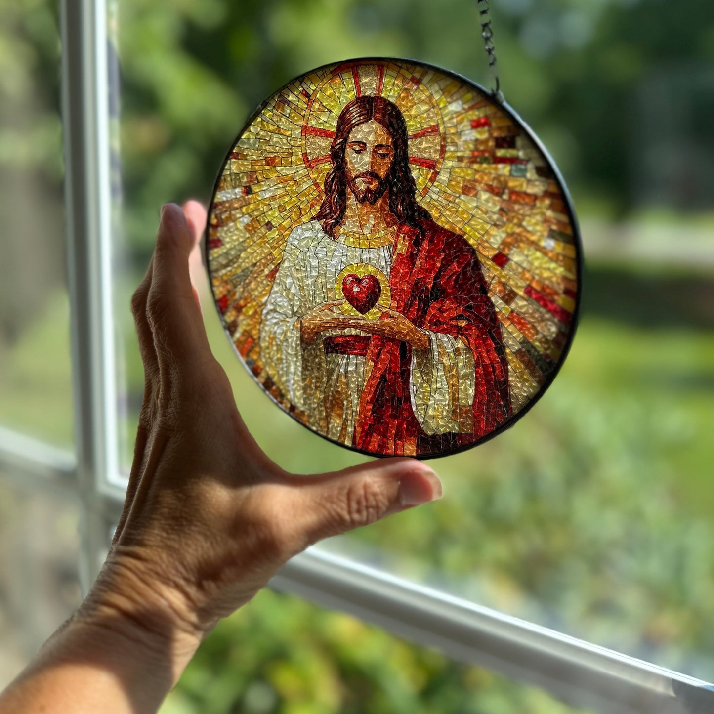Sacred Heart Jesus Suncatcher
