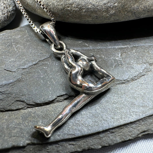 Yoga Pose Silver Necklace in Sterling Silver