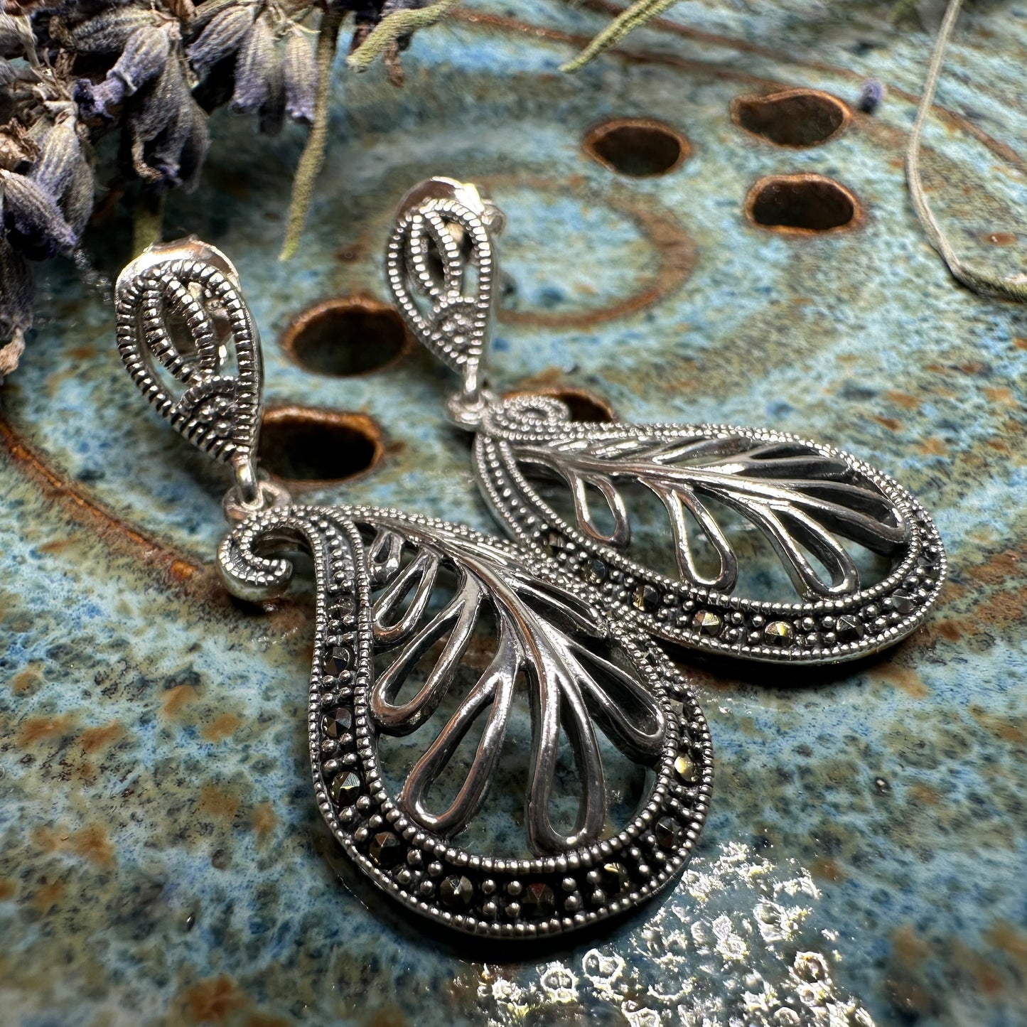 Elegant Celtic Paisley Earrings in Sterling Silver