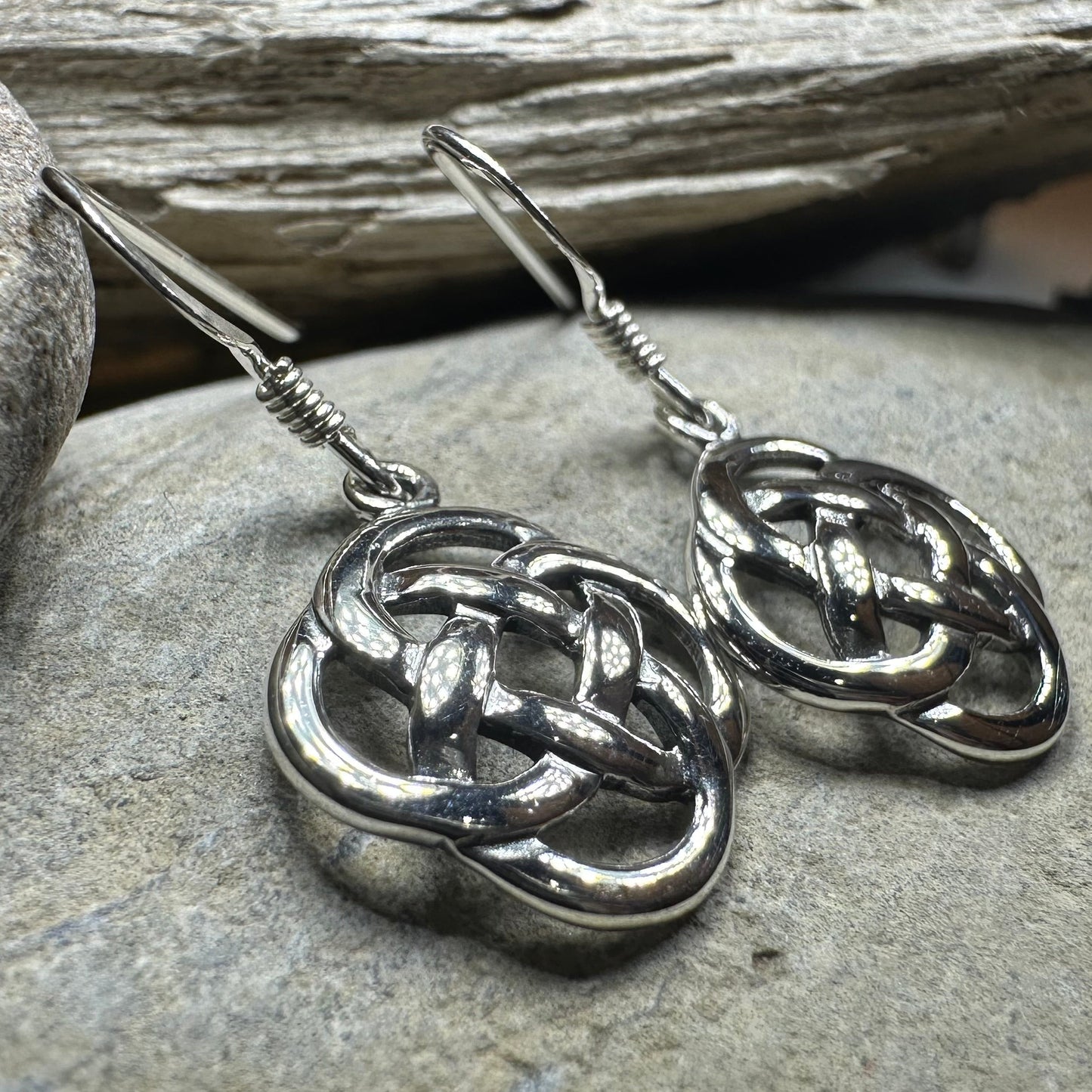 Classic Celtic Dara Knot Earrings — view 5