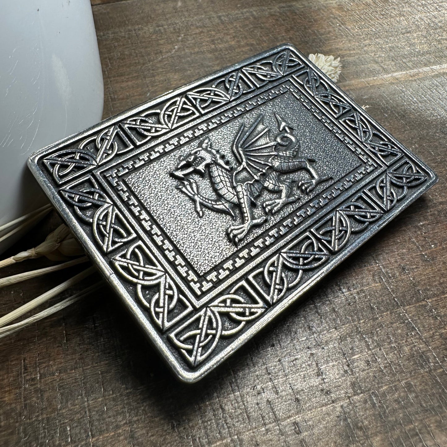 Celtic Welsh Dragon Kilt Belt Buckle - Handmade in Scotland