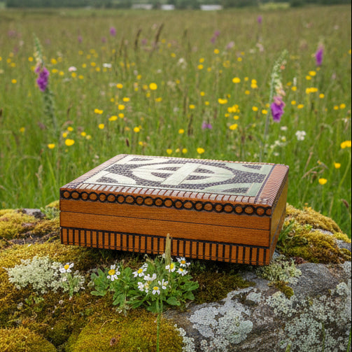 Celtic Cross Keepsake Box - Handmade Wooden Box