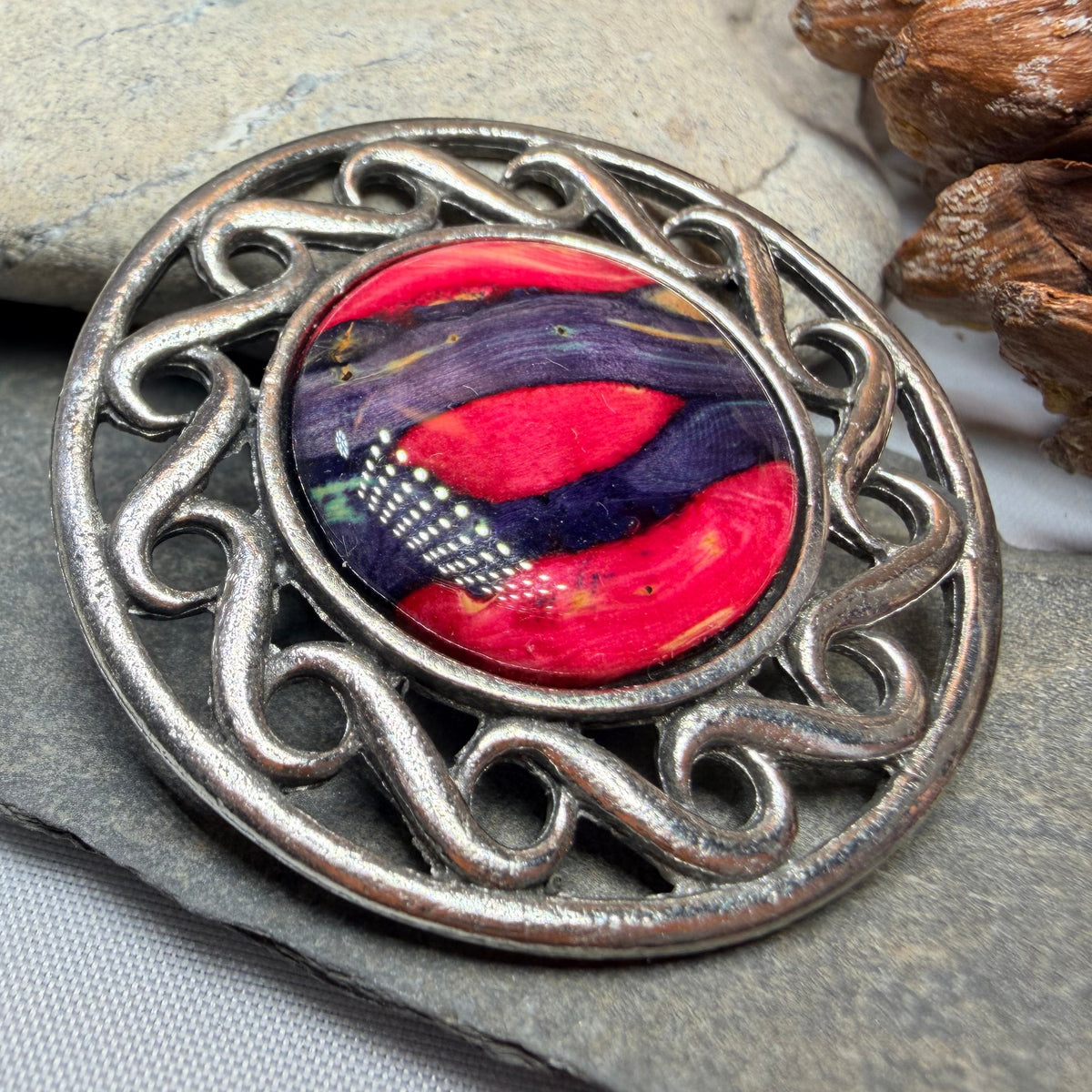 Heathergems Scottish Celtic Brooch - Handmade in Scotland