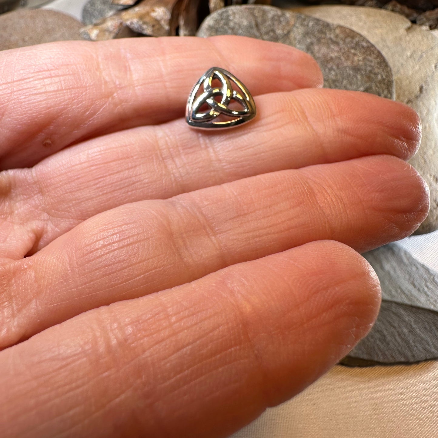Celtic Trinity Knot Lapel Pin in Sterling Silver — view 10