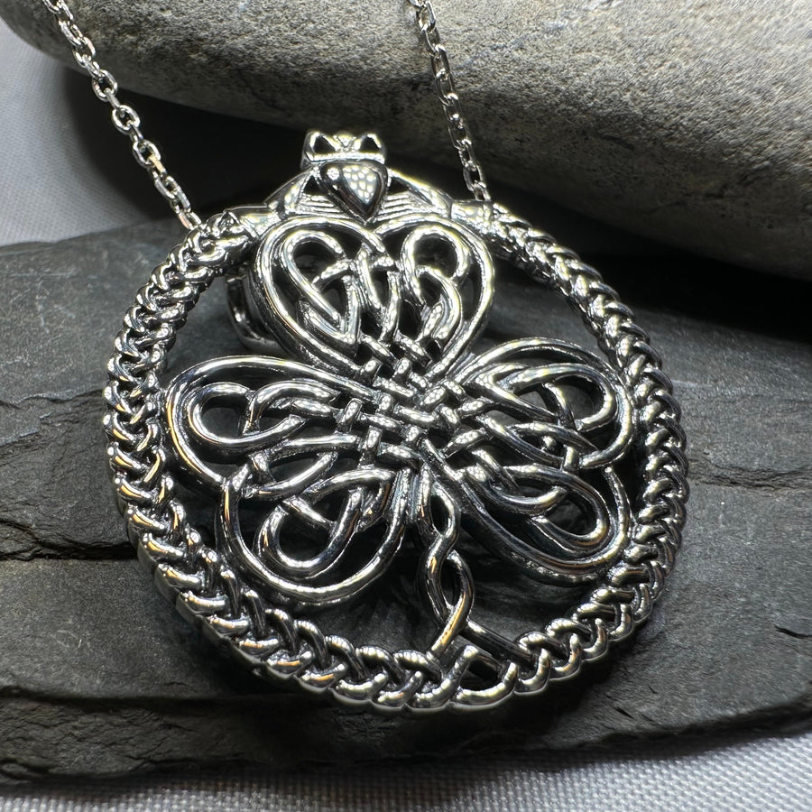 Sylvania Irish Shamrock Claddagh Necklace