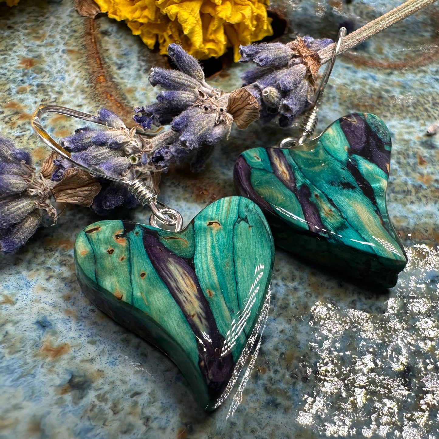 Heathergems Whimsical Hearts Earrings - Handmade in Scotland
