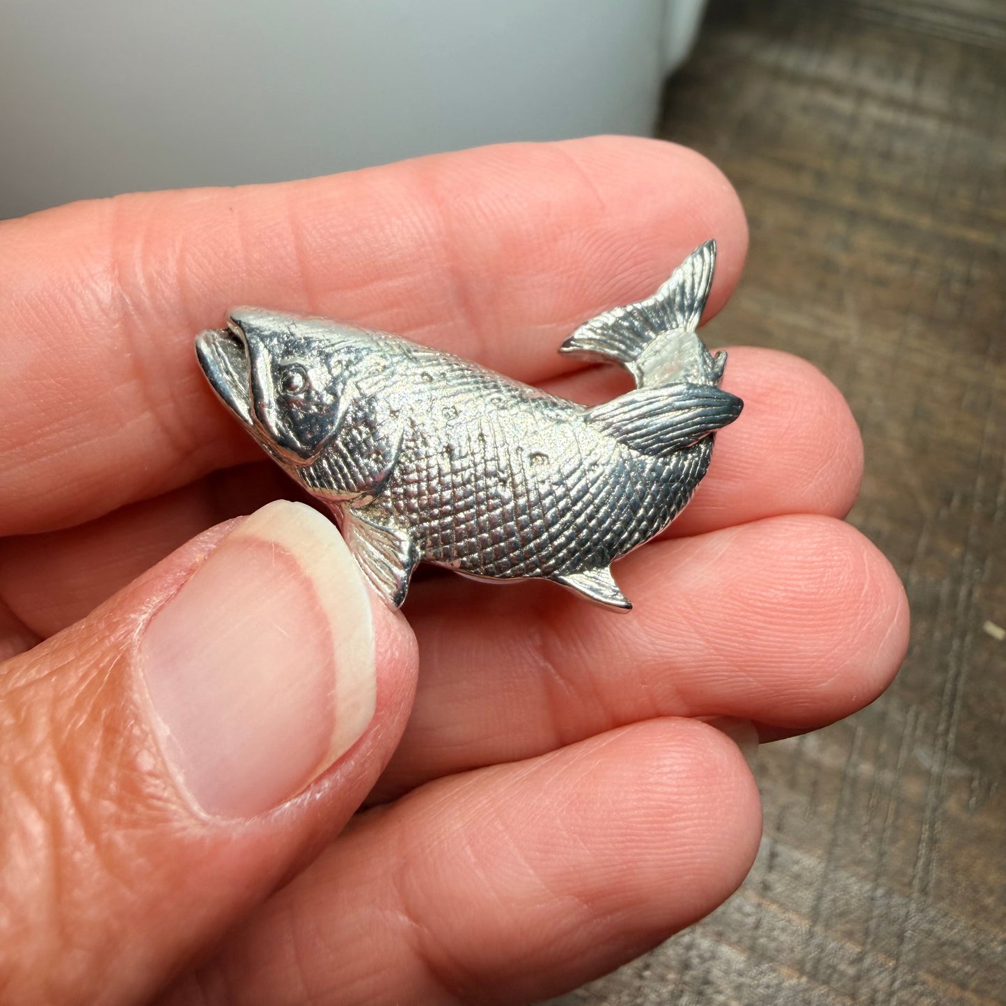 Pewter Trout Fish Lapel Pin - Handmade in Scotland