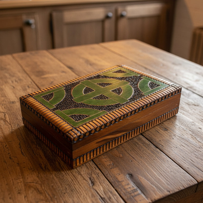 Celtic Cross Keepsake Box - Handmade Wooden Box