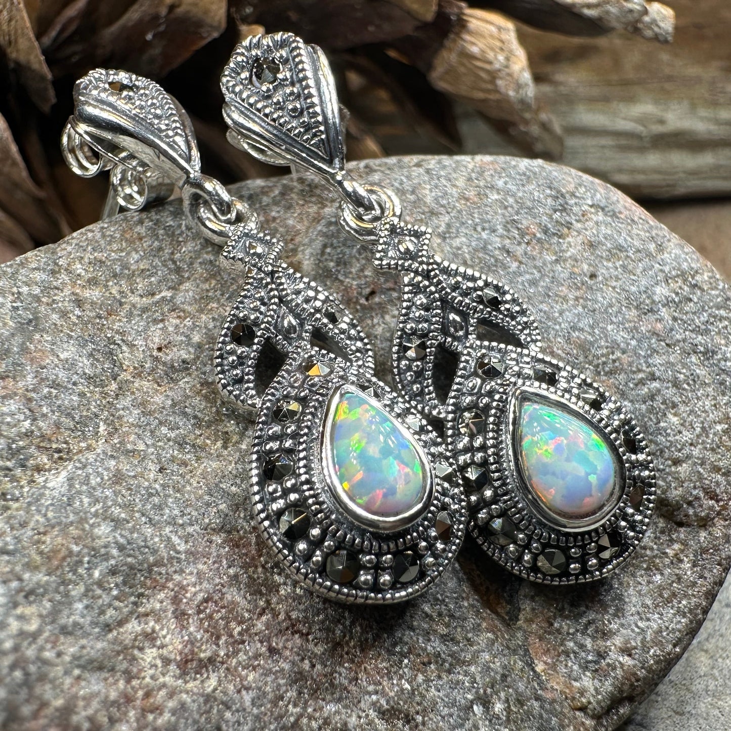 Celtic Twilight Opal Earrings — view 7