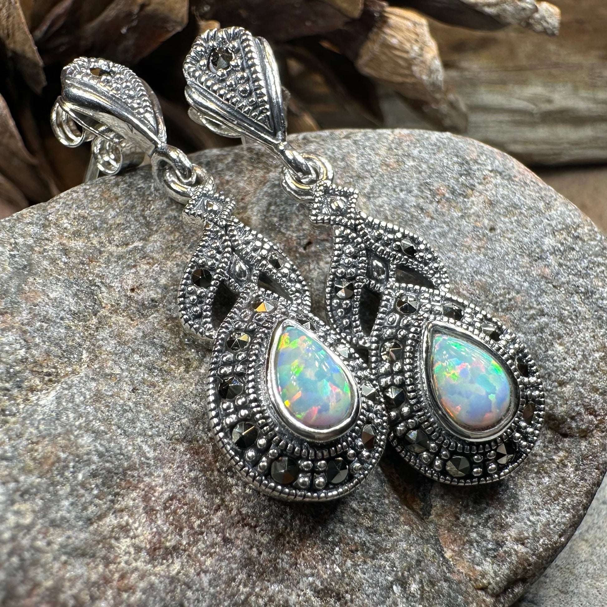 Celtic Twilight Opal Earrings — view 7