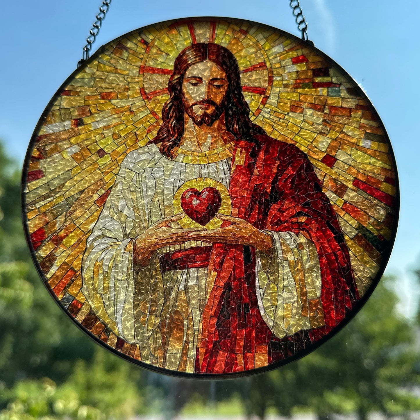 Sacred Heart Jesus Suncatcher