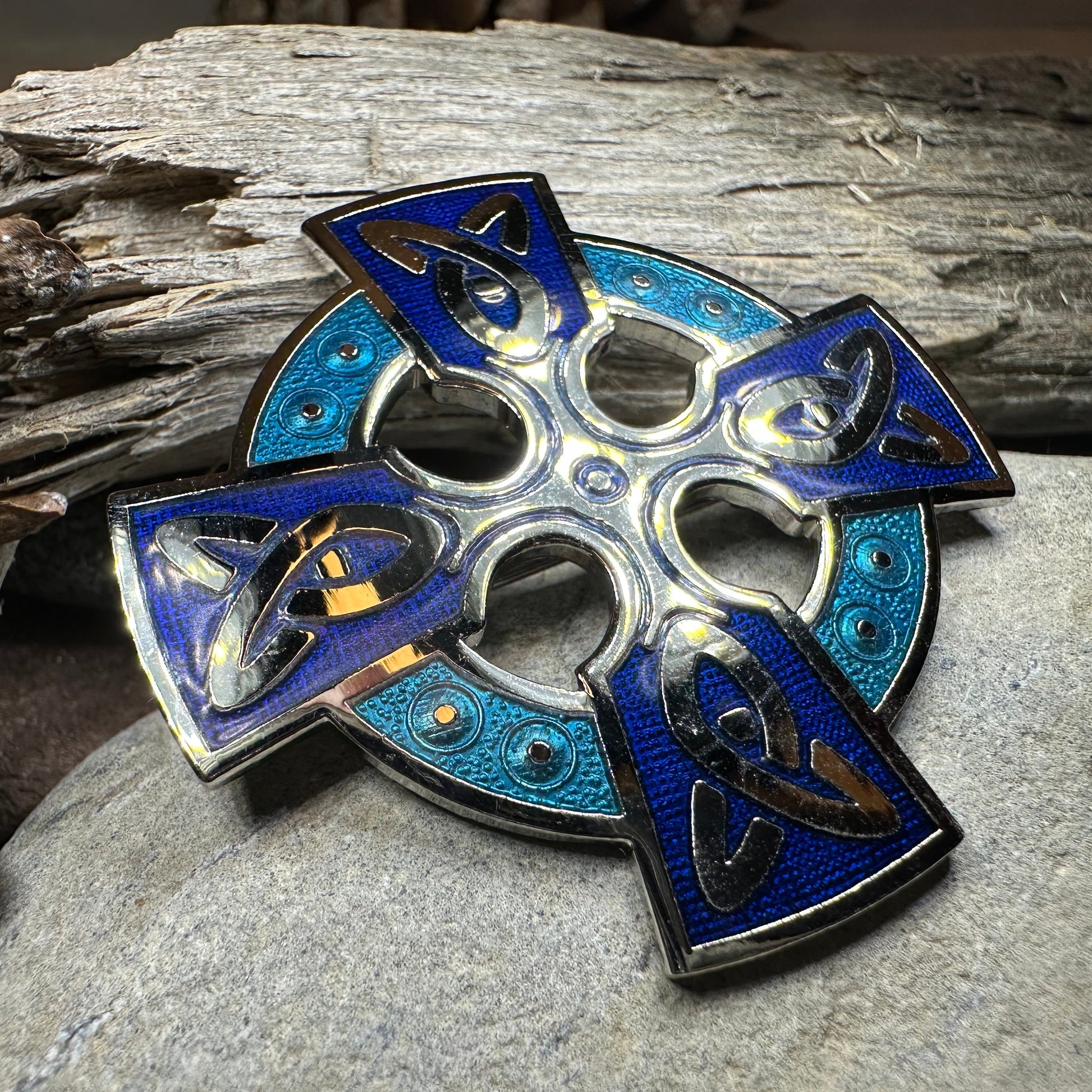 Enamel Celtic Cross Brooch — view 10