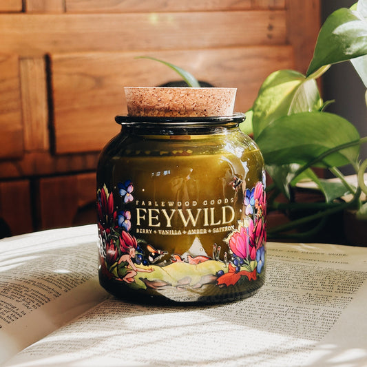 Feywild 8oz Apothecary Soy Candle with Wood Wick