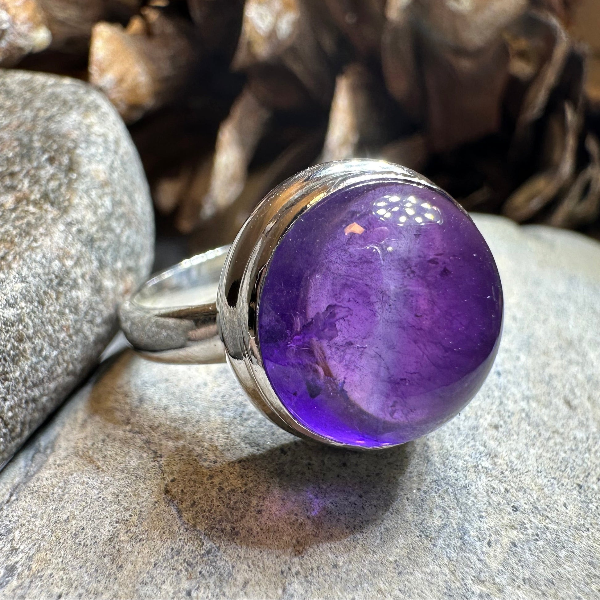 Dusky Dawn Amethyst Ring in Sterling Silver — view 4