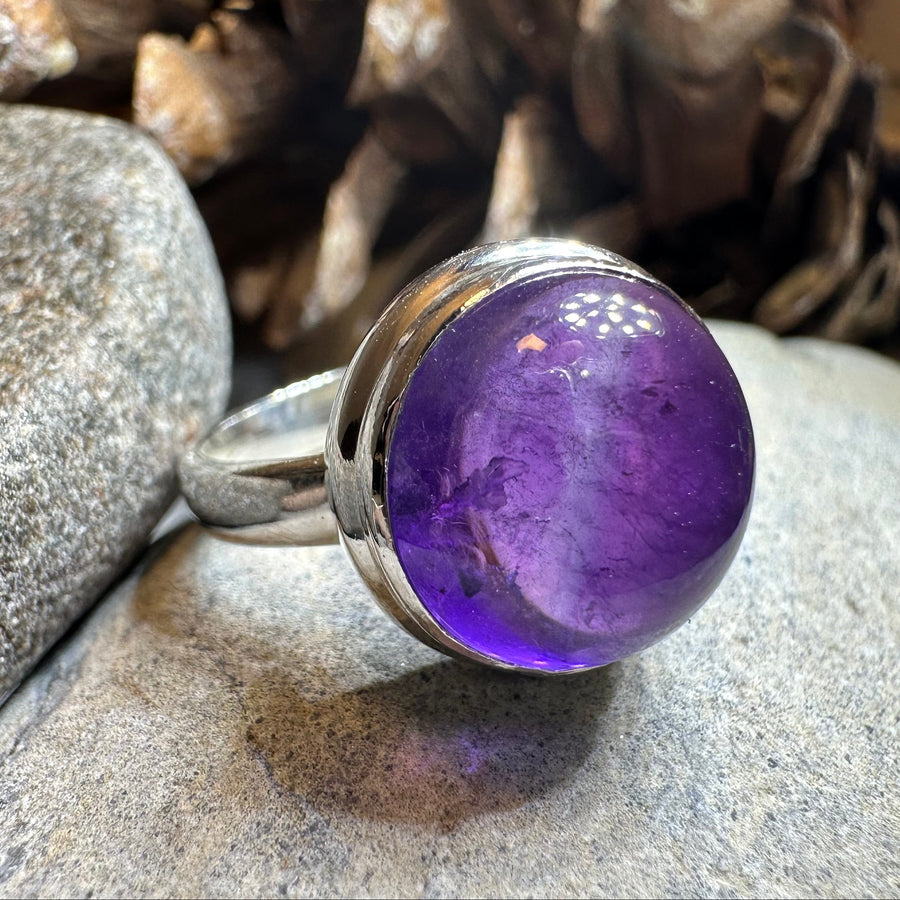Dusky Dawn Amethyst Ring in Sterling Silver