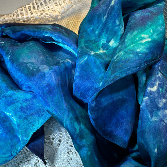 Hand Painted Salt Water Silk Scarf — view 7
