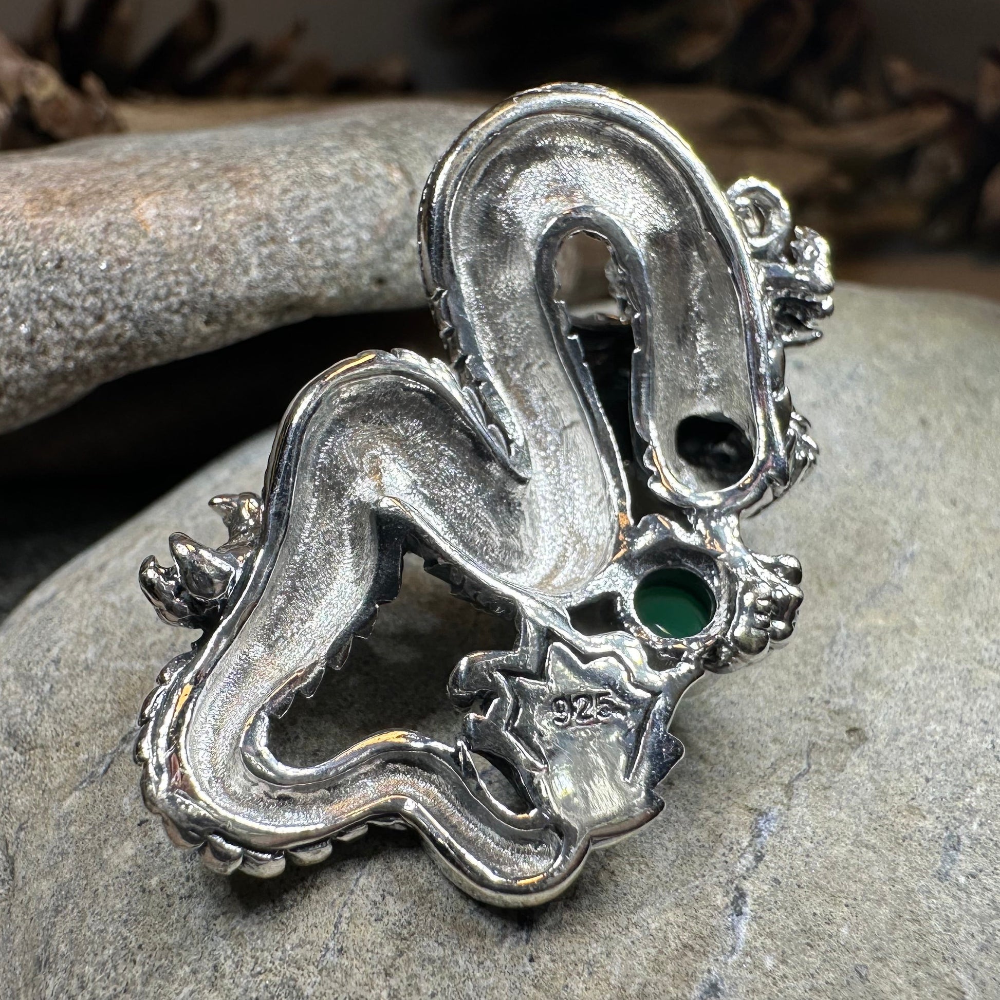 Avrae Marcasite Dragon Necklace in Sterling Silver — view 8