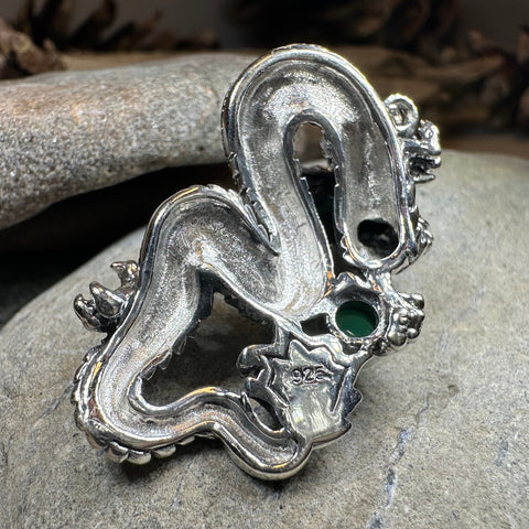 Load image into Gallery viewer, Avrae Marcasite Dragon Necklace in Sterling Silver
