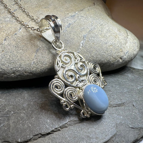 Load image into Gallery viewer, Lyria Celtic Triple Spiral Necklace in Sterling Silver
