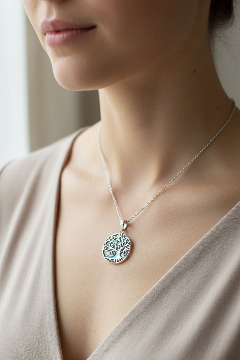 Gynnifer Tree of Life Necklace in Sterling Silver — view 2