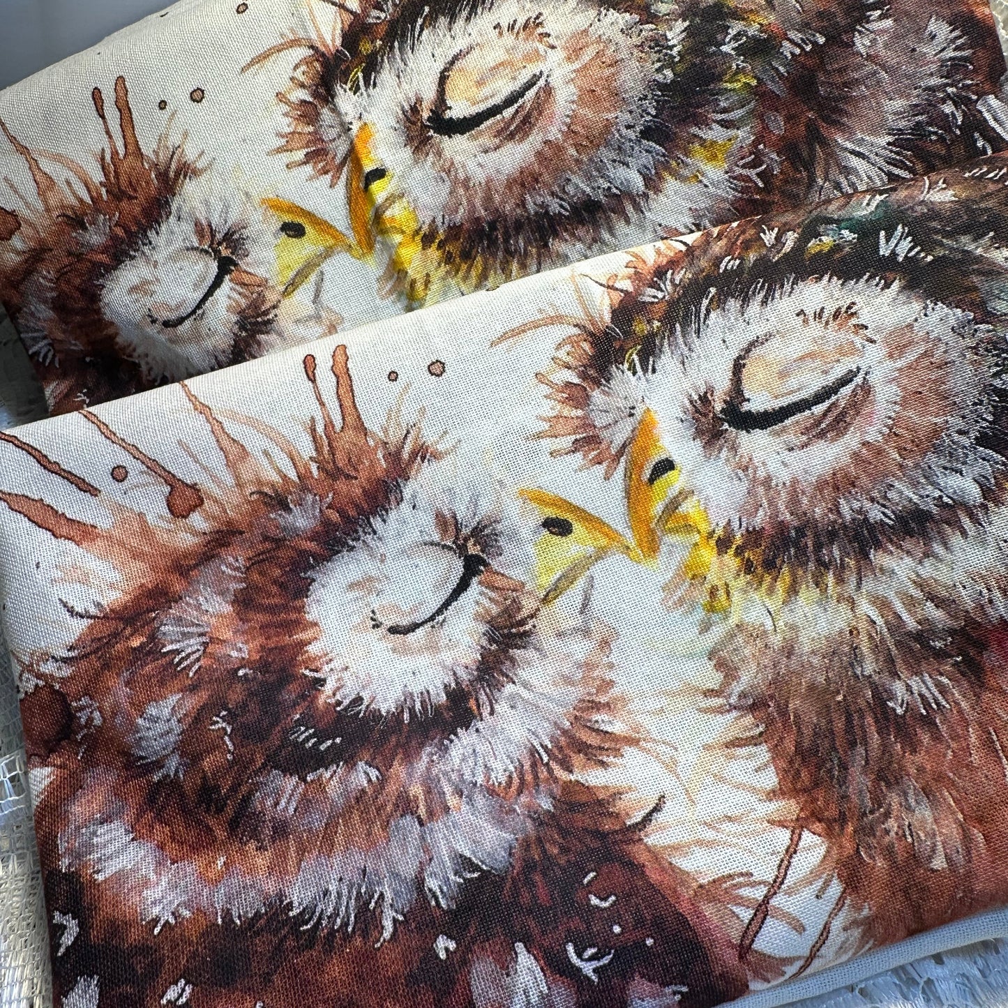 Handmade Owl Lover Tea Towels - Set of Two