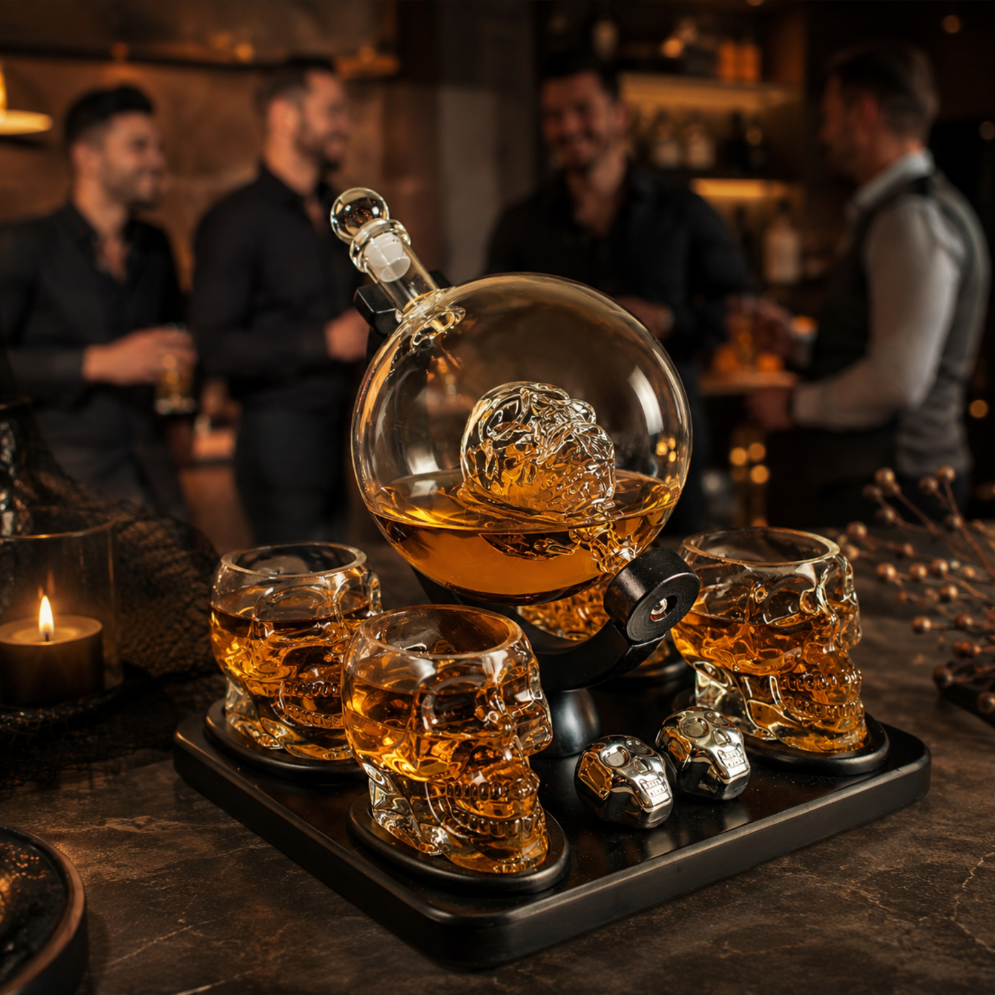 Large Skull Face Decanter Premium Barware Gift