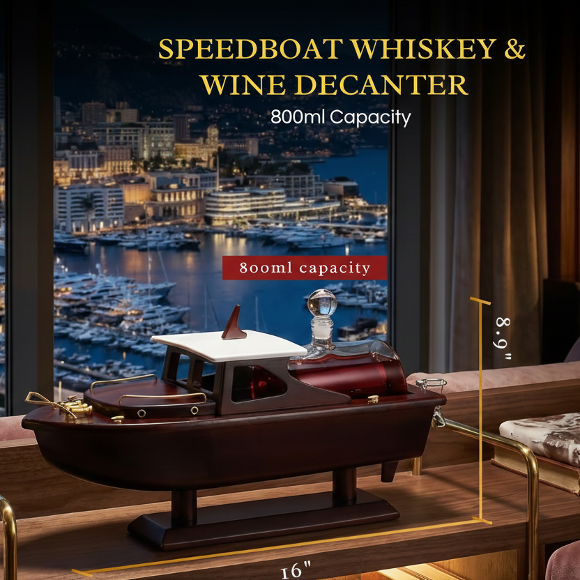 Luxury Speedboat Ship Whiskey Wine Decanter