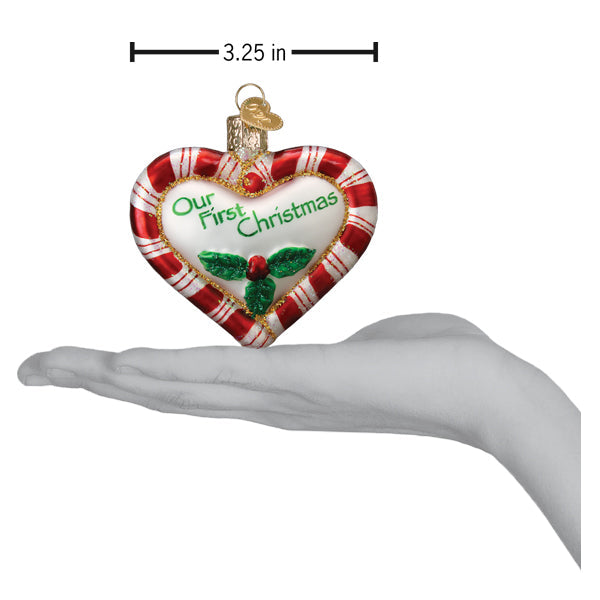 Peppermint Heart Ornament - Our First Christmas