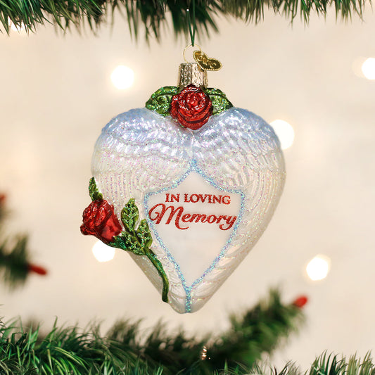 In Loving Memory Ornament - Handblown Glass