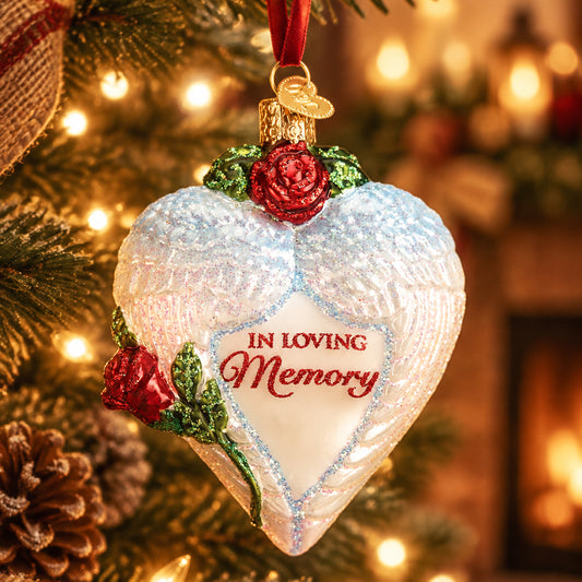 In Loving Memory Ornament - Handblown Glass