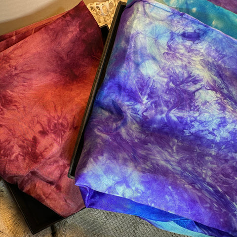 Load image into Gallery viewer, Hand Painted Salt Water Silk Scarf
