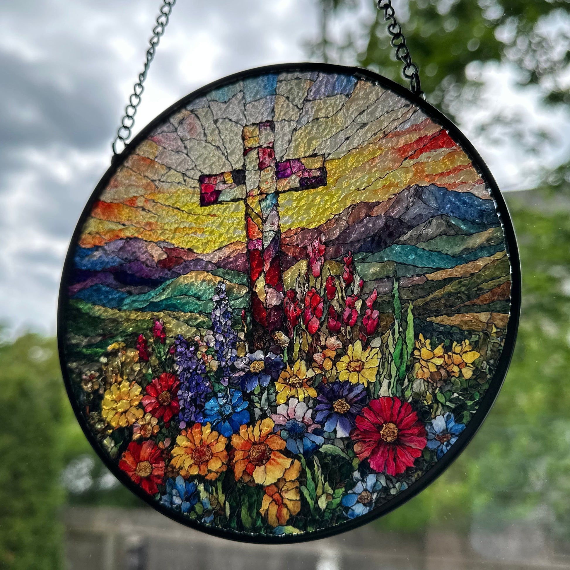Wildflowers New Beginnings Cross Suncatcher — view 8