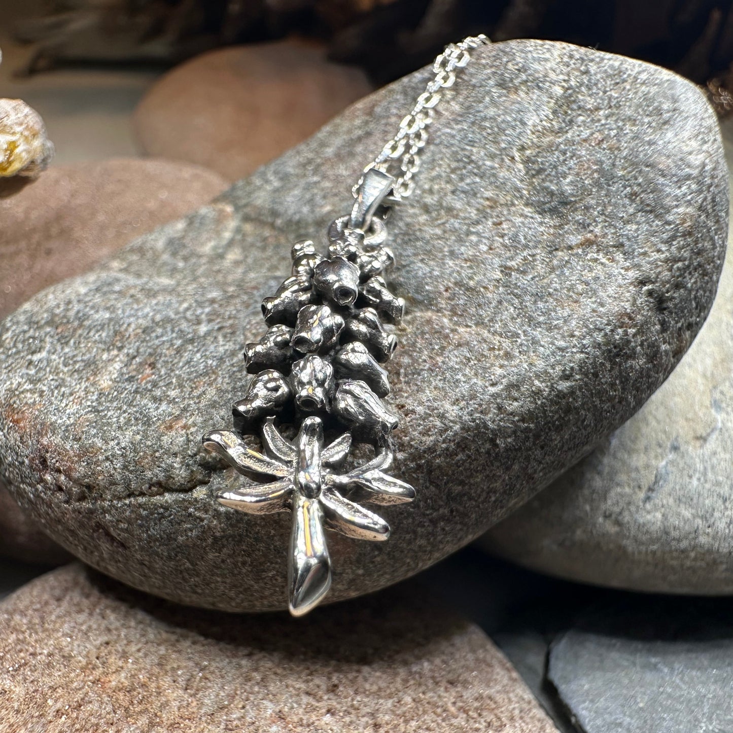 Highland Scottish Heather Necklace in Sterling Silver — view 11